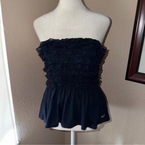 Vintage Y2K Hollister 2000s Ruffle Babydoll Tube Top